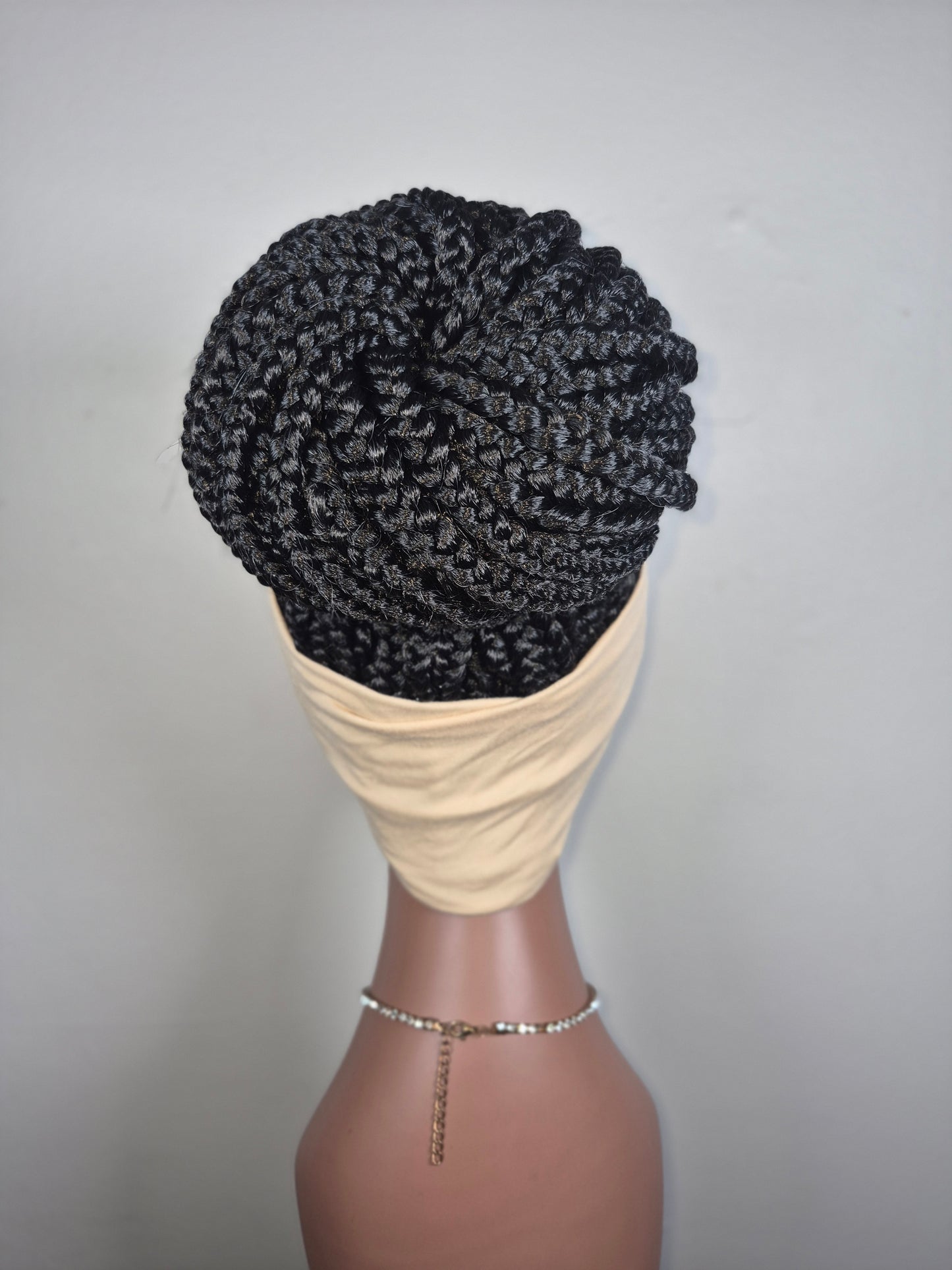 (PRE-ORDER) Custom Box Braid Bun Headband Wig