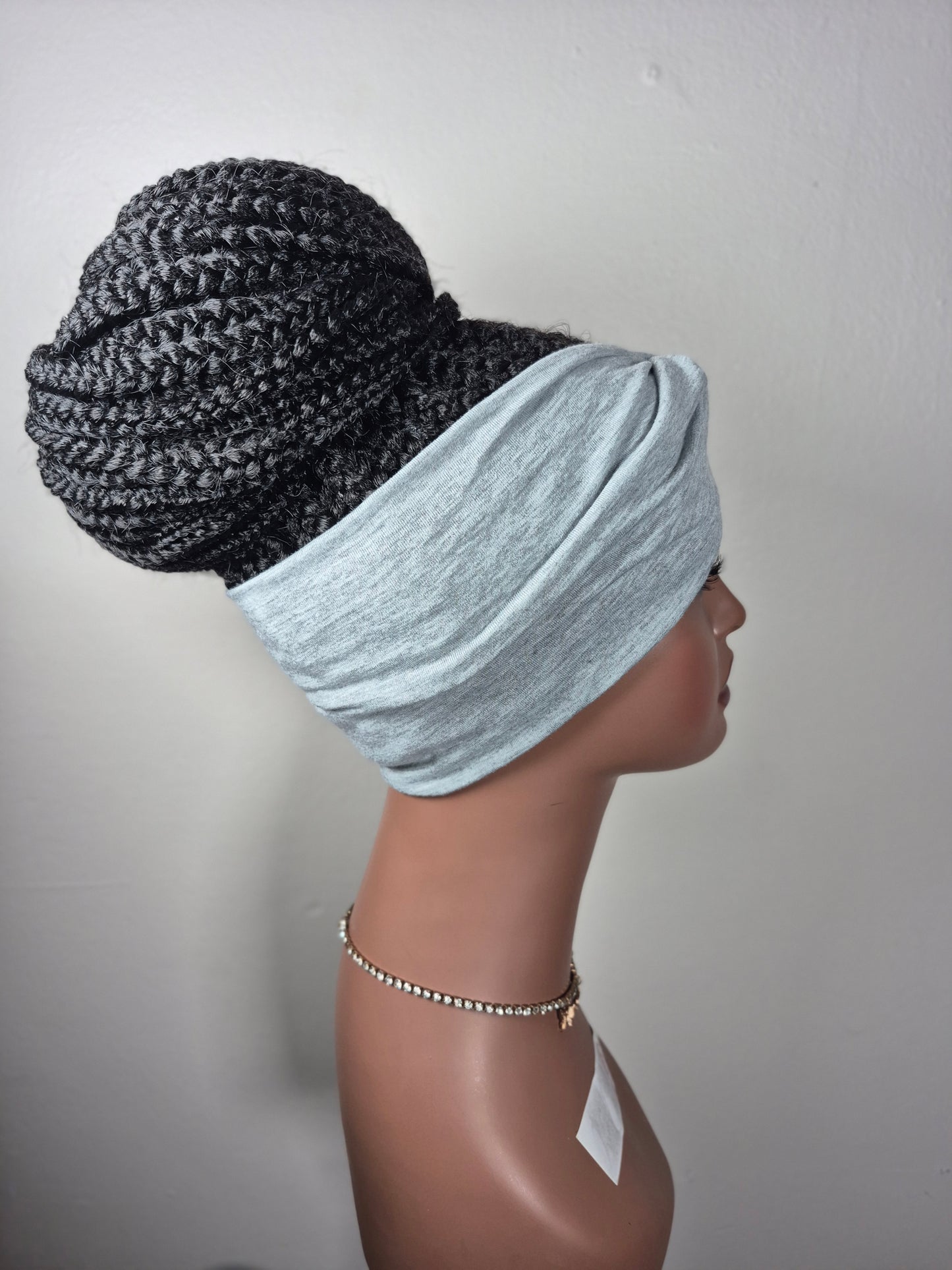 (PRE-ORDER) Custom Box Braid Bun Headband Wig