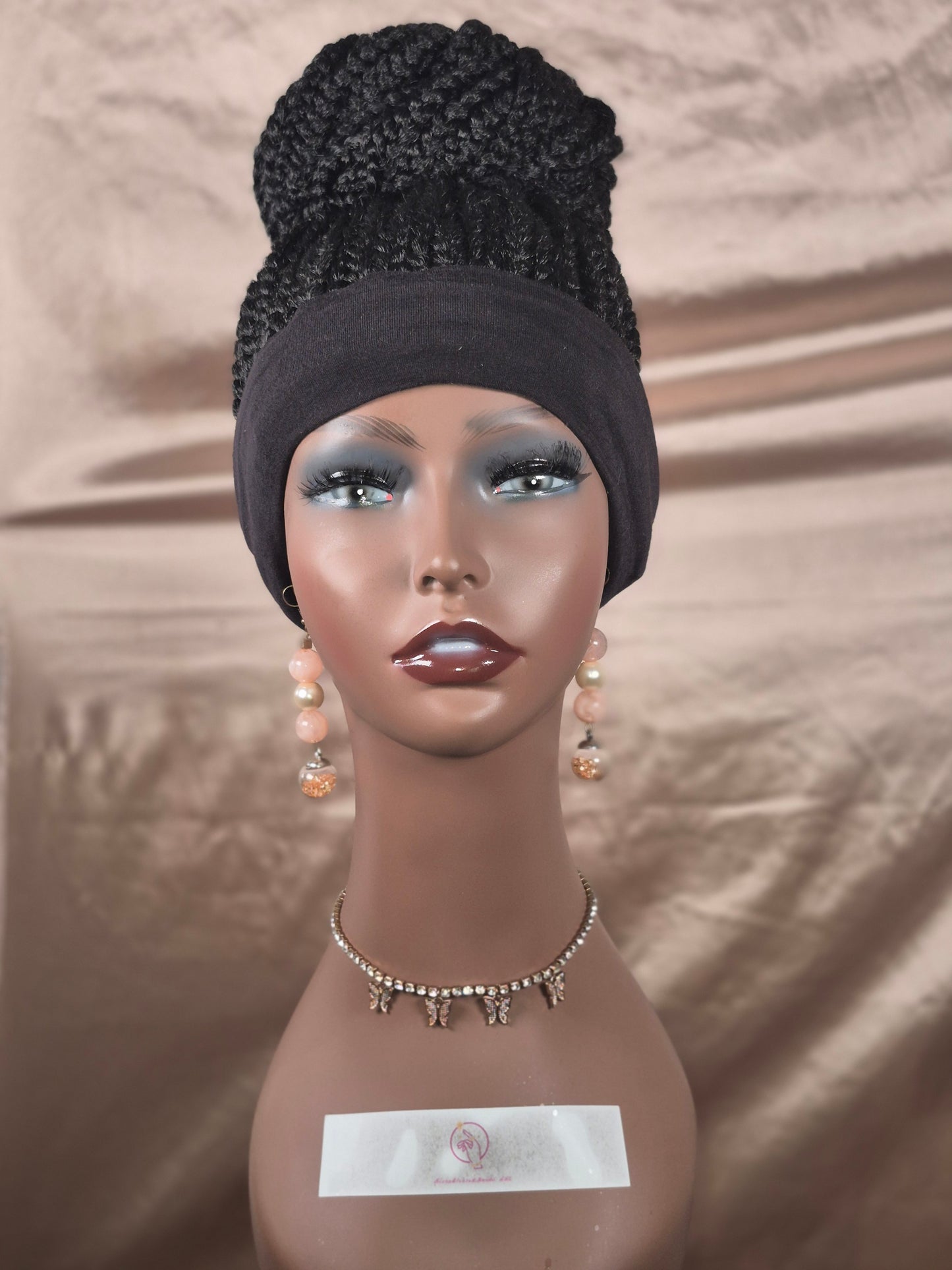 (PRE-ORDER) Custom Box Braid Bun Headband Wig