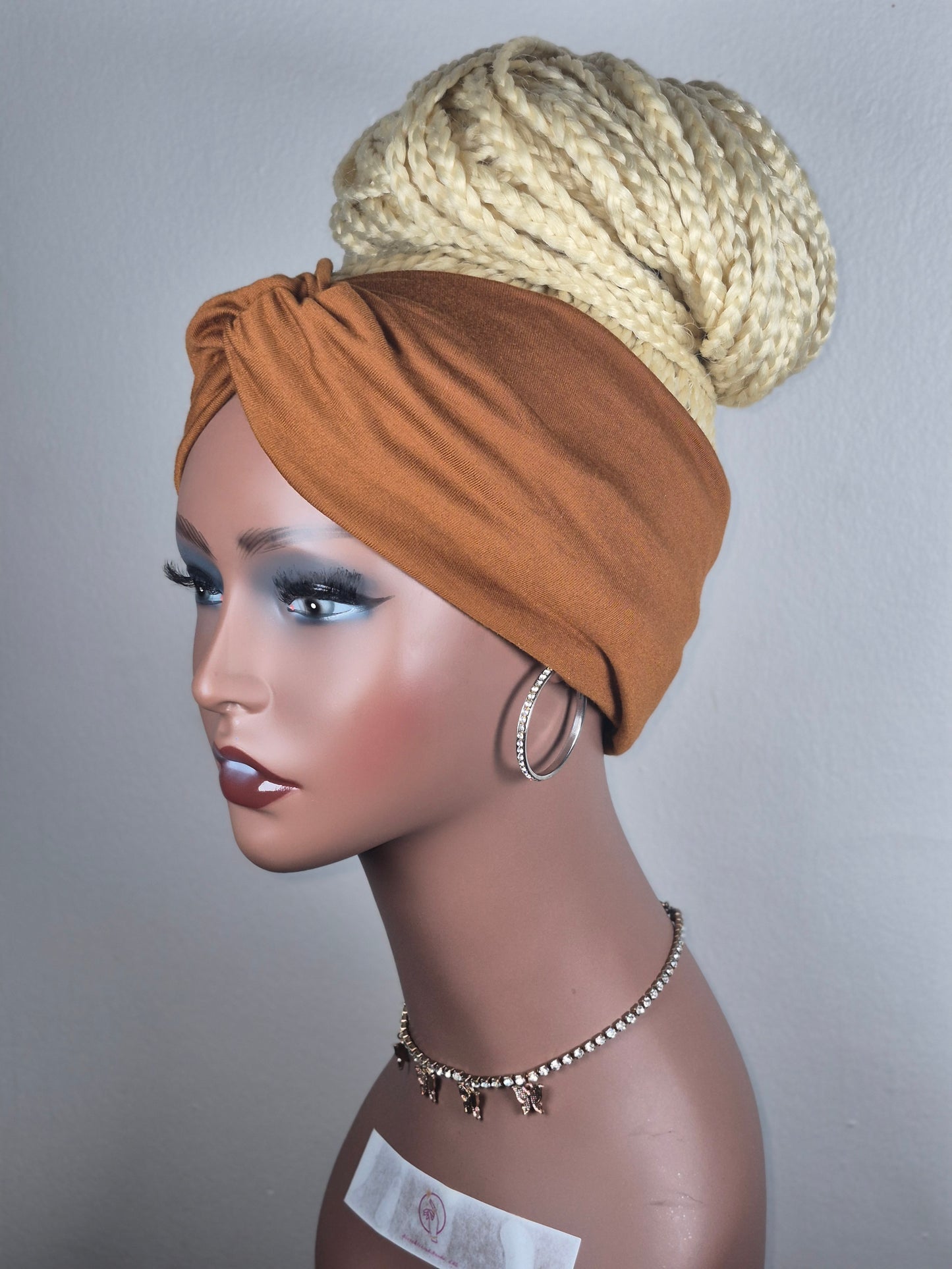 (PRE-ORDER) Custom Box Braid Bun Headband Wig