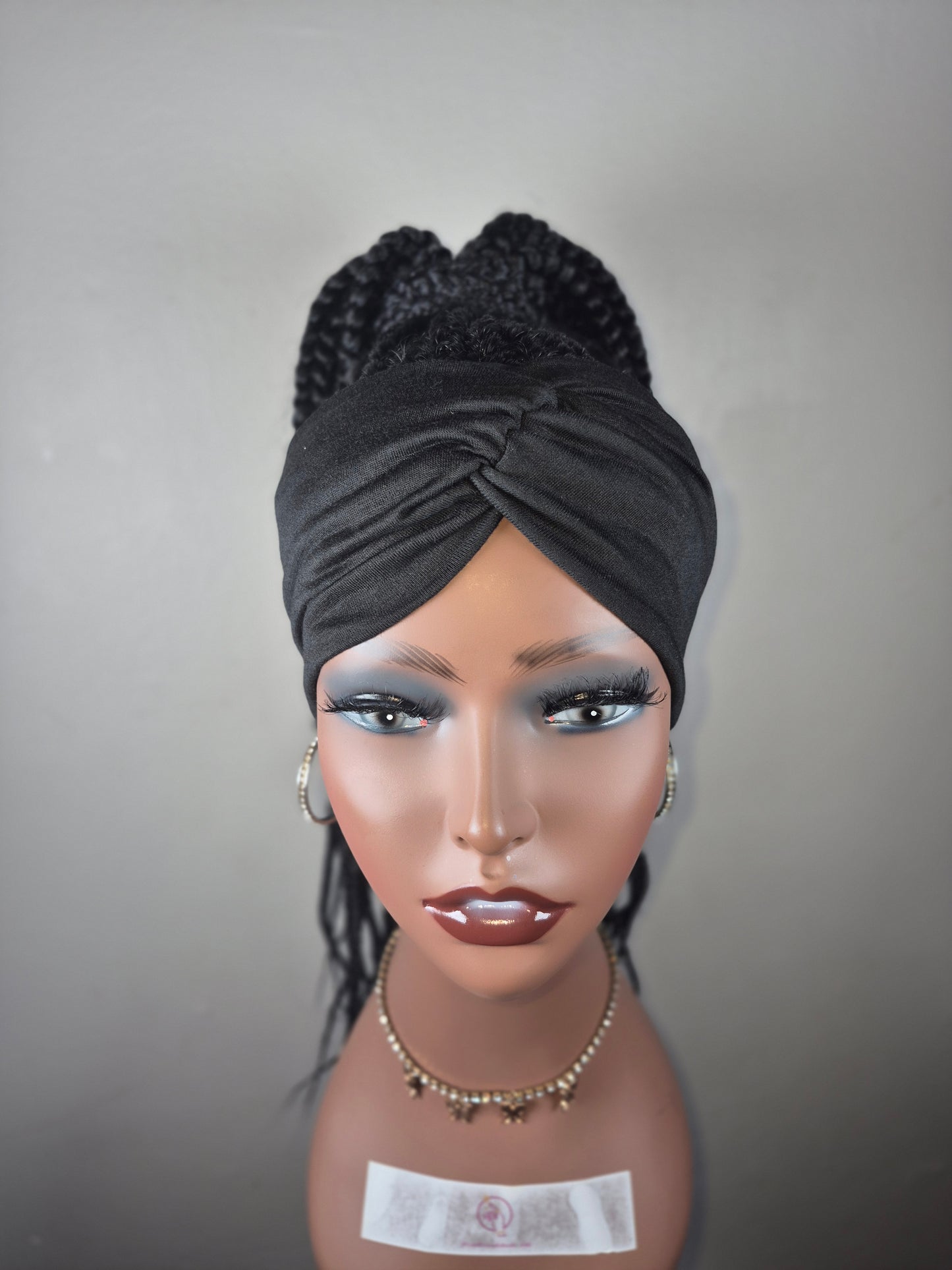 (PRE-ORDER) Custom Box Braid Bun Headband Wig