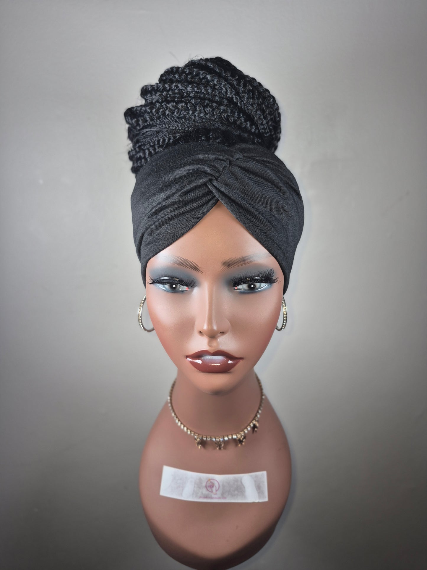 (PRE-ORDER) Custom Box Braid Bun Headband Wig
