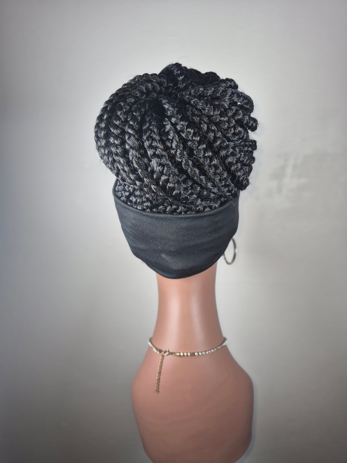 (PRE-ORDER) Custom Box Braid Bun Headband Wig