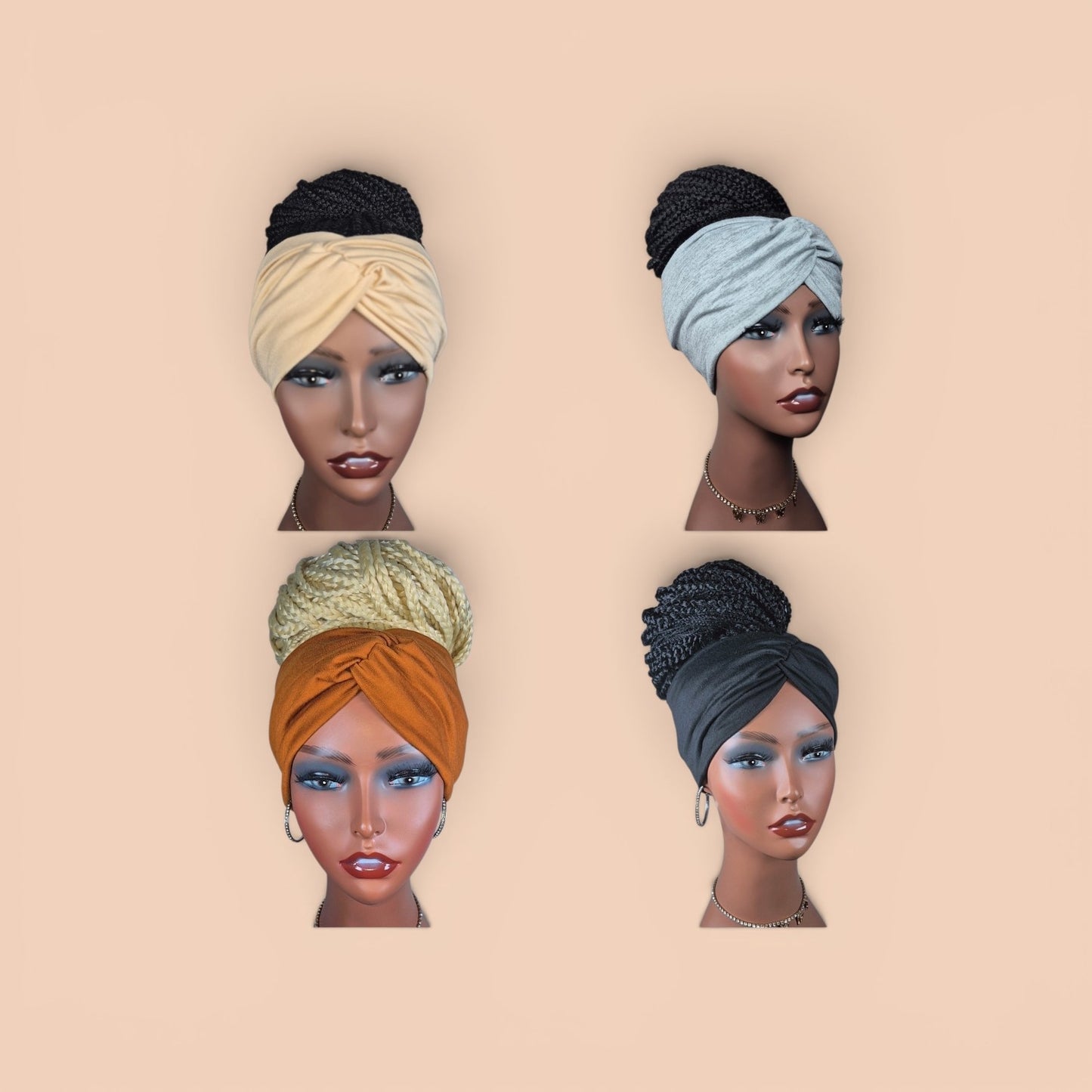 (PRE-ORDER) Custom Box Braid Bun Headband Wig