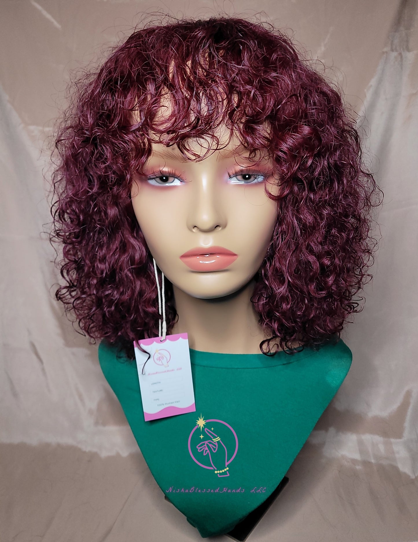 Machine Made 100% Human Hair Water Wave Wig