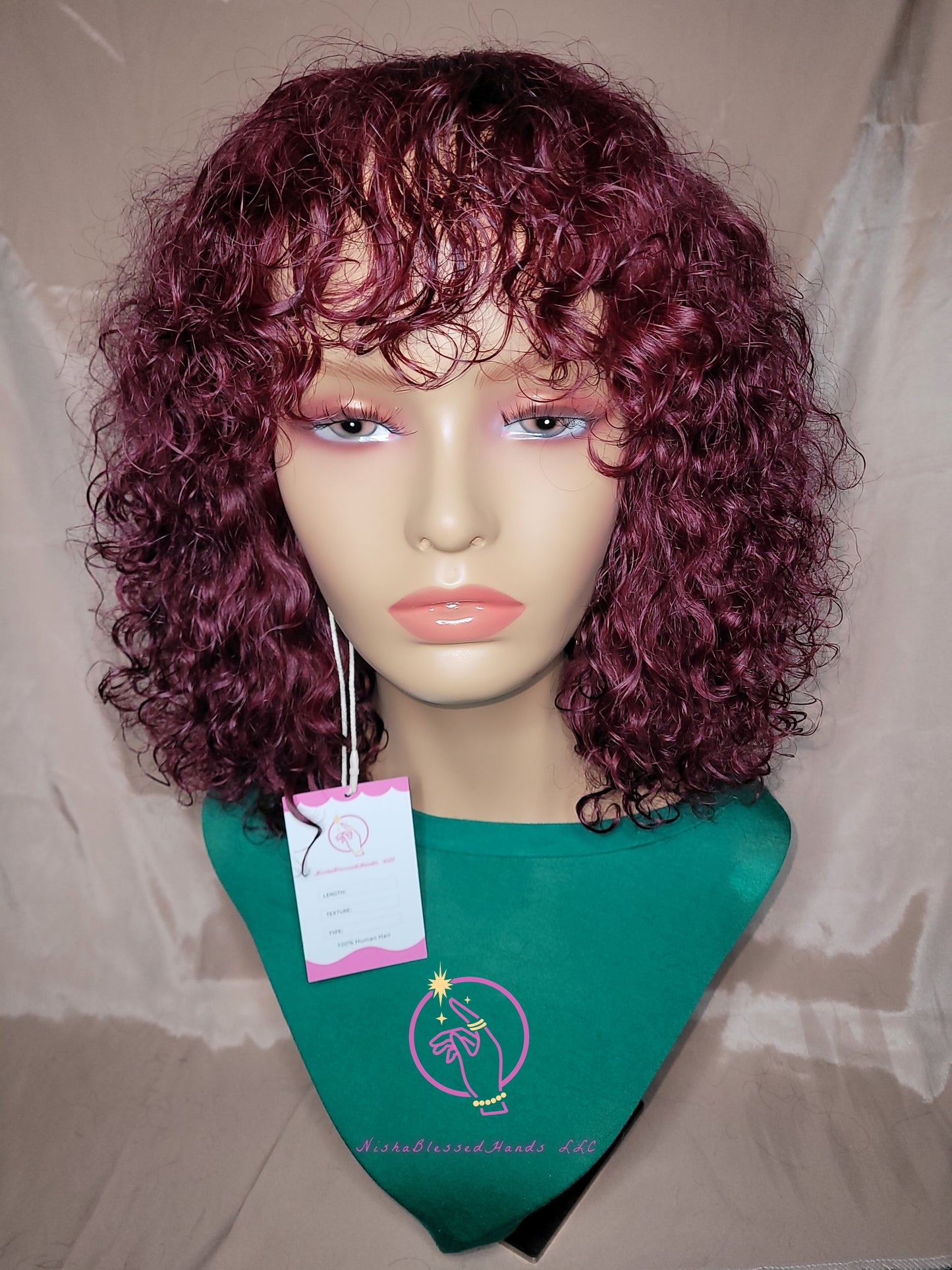 Machine Made 100% Human Hair Water Wave Wig