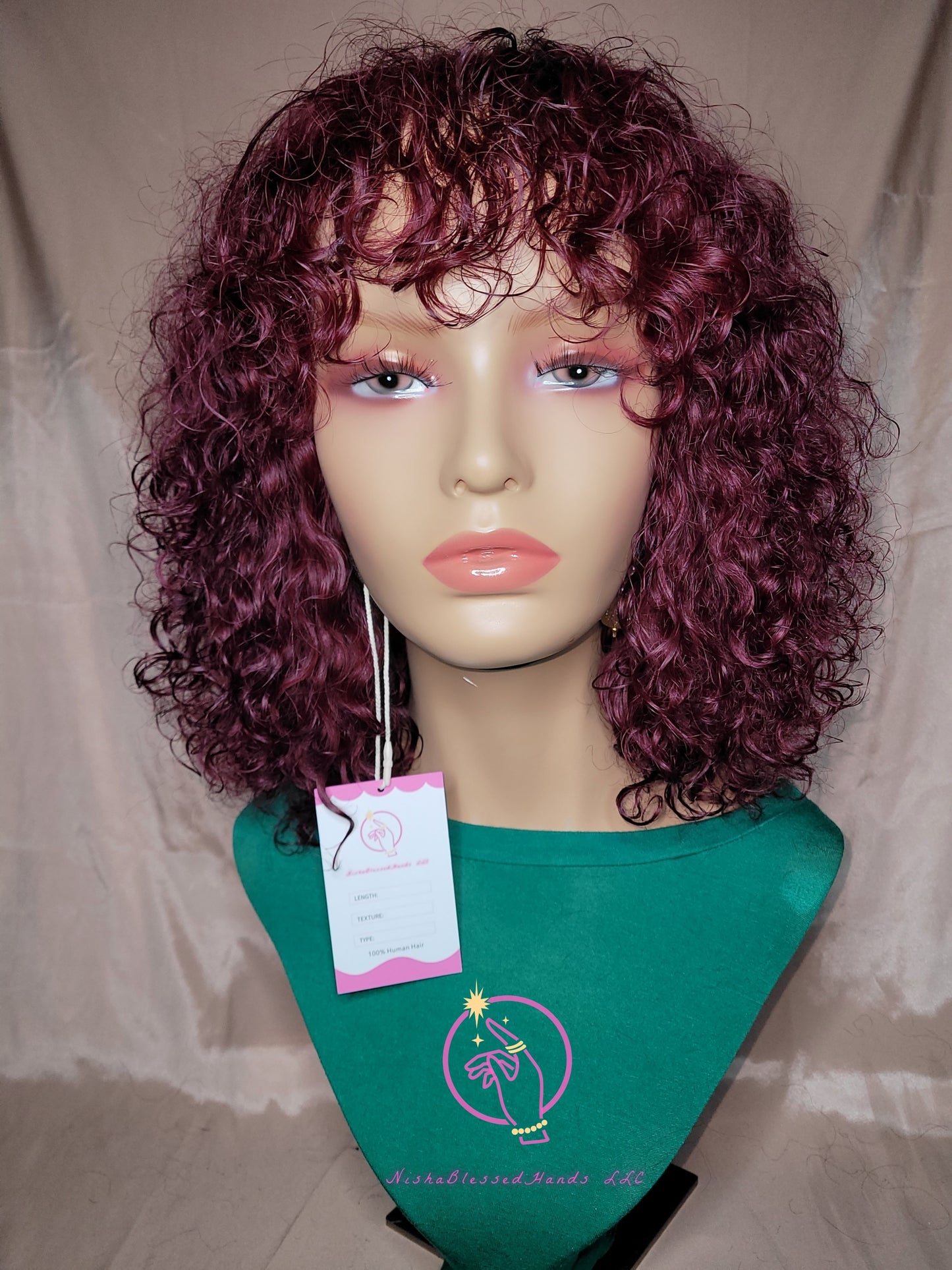 Machine Made 100% Human Hair Water Wave Wig