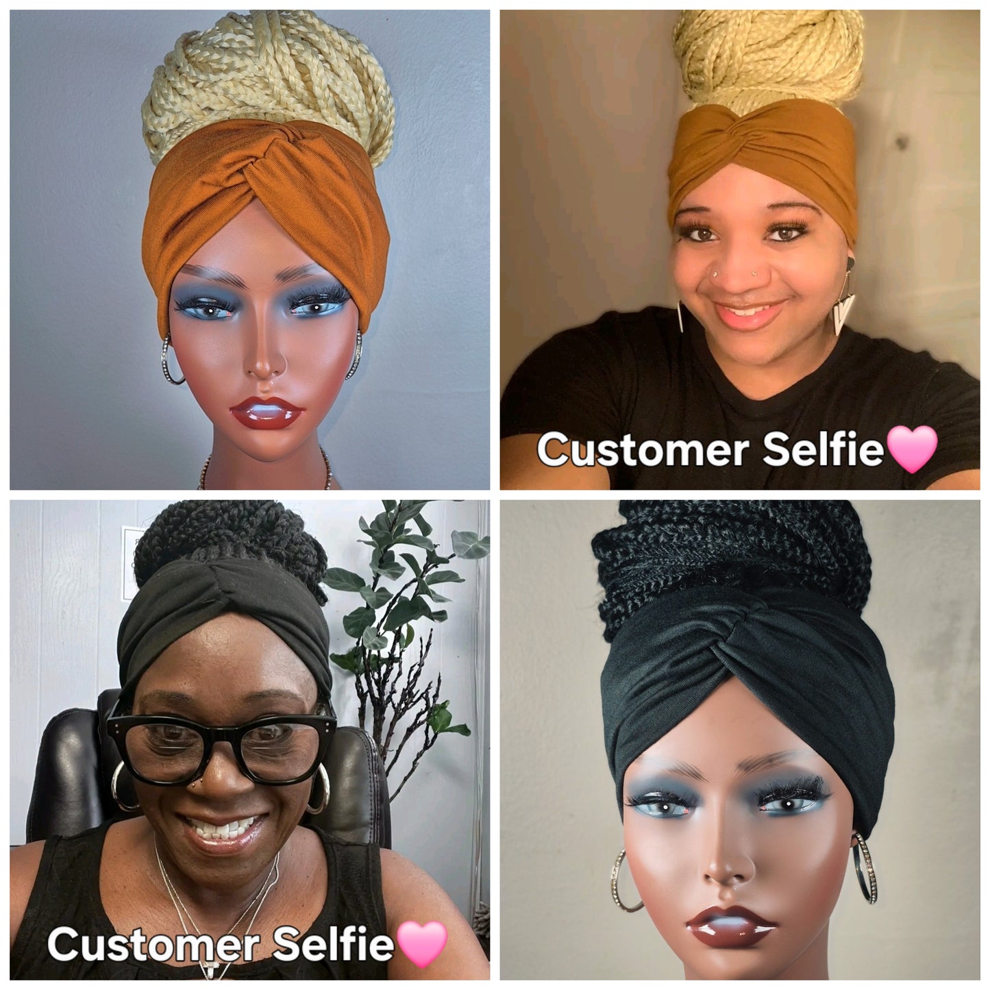(PRE-ORDER) Custom Box Braid Bun Headband Wig