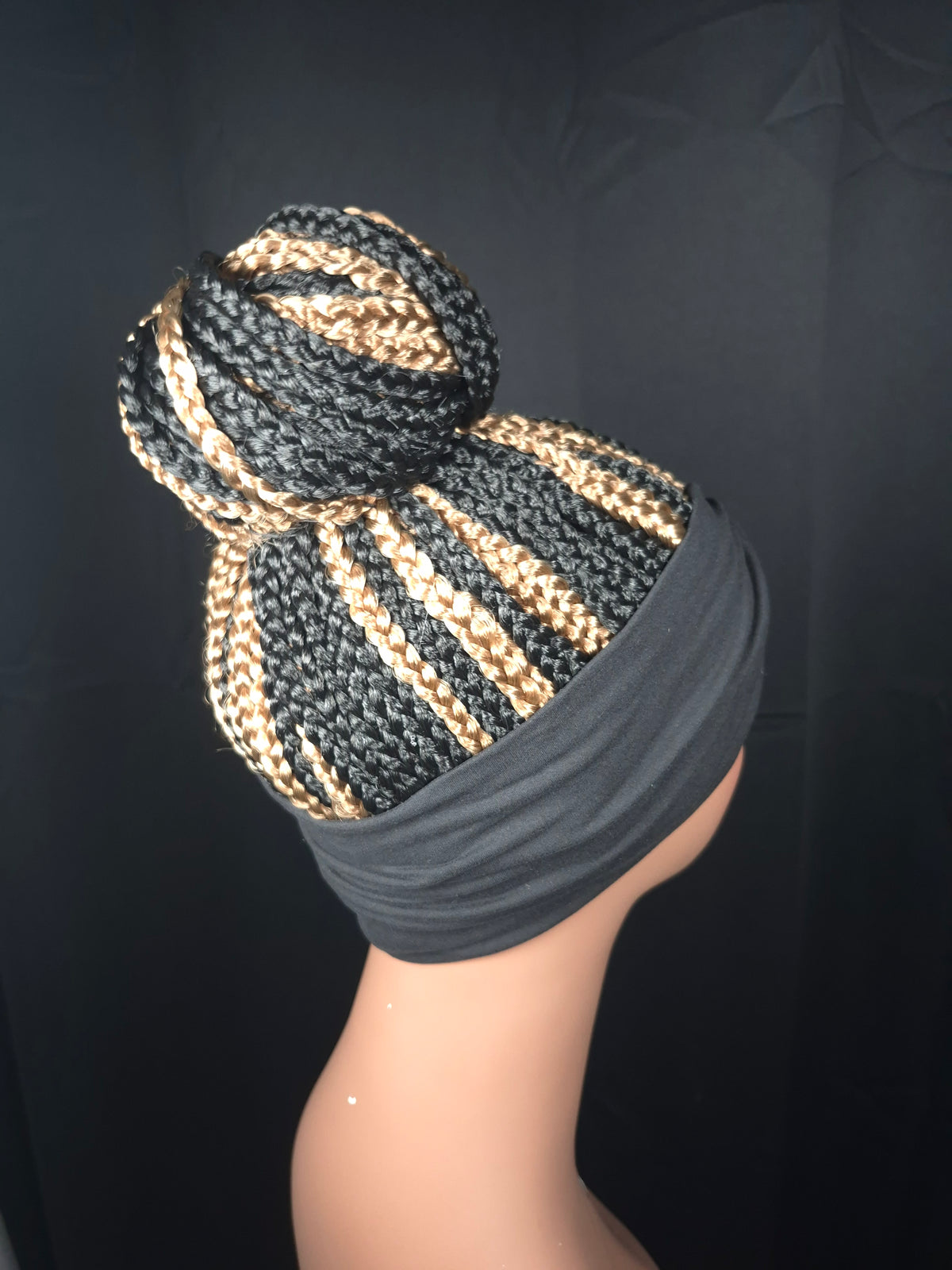 Custom Color Braided Bun Headband Wig