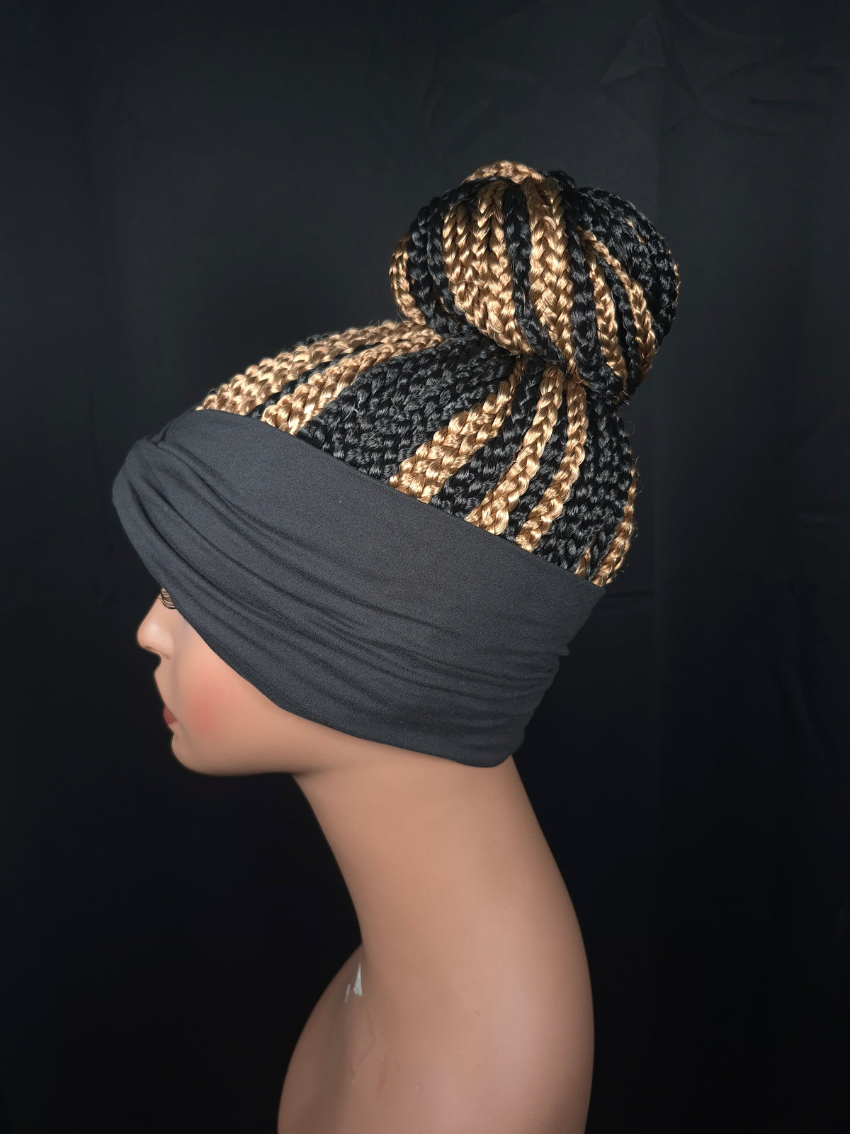 Custom Color Braided Bun Headband Wig