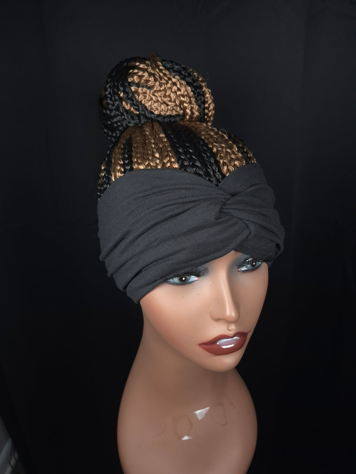 Custom Color Braided Bun Headband Wig