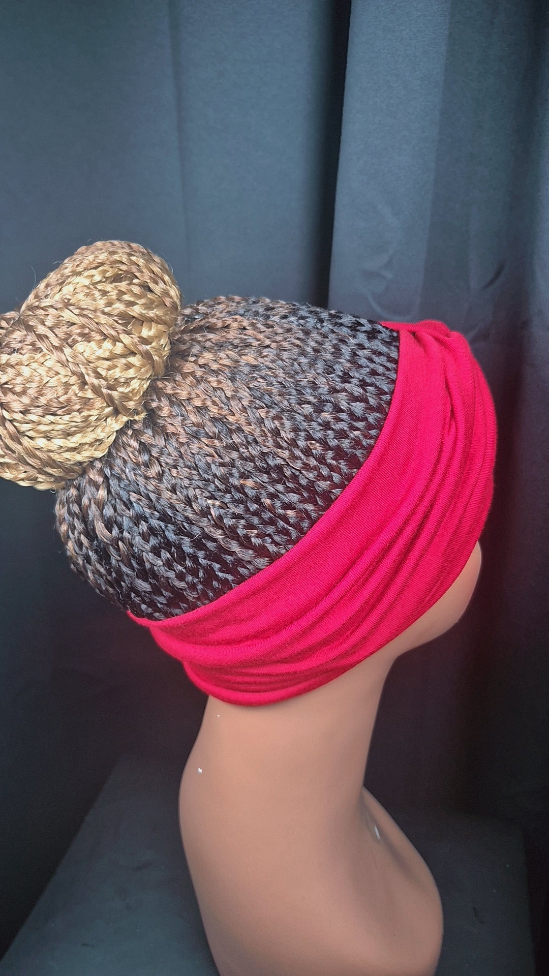 Custom Color Braided Bun Headband Wig